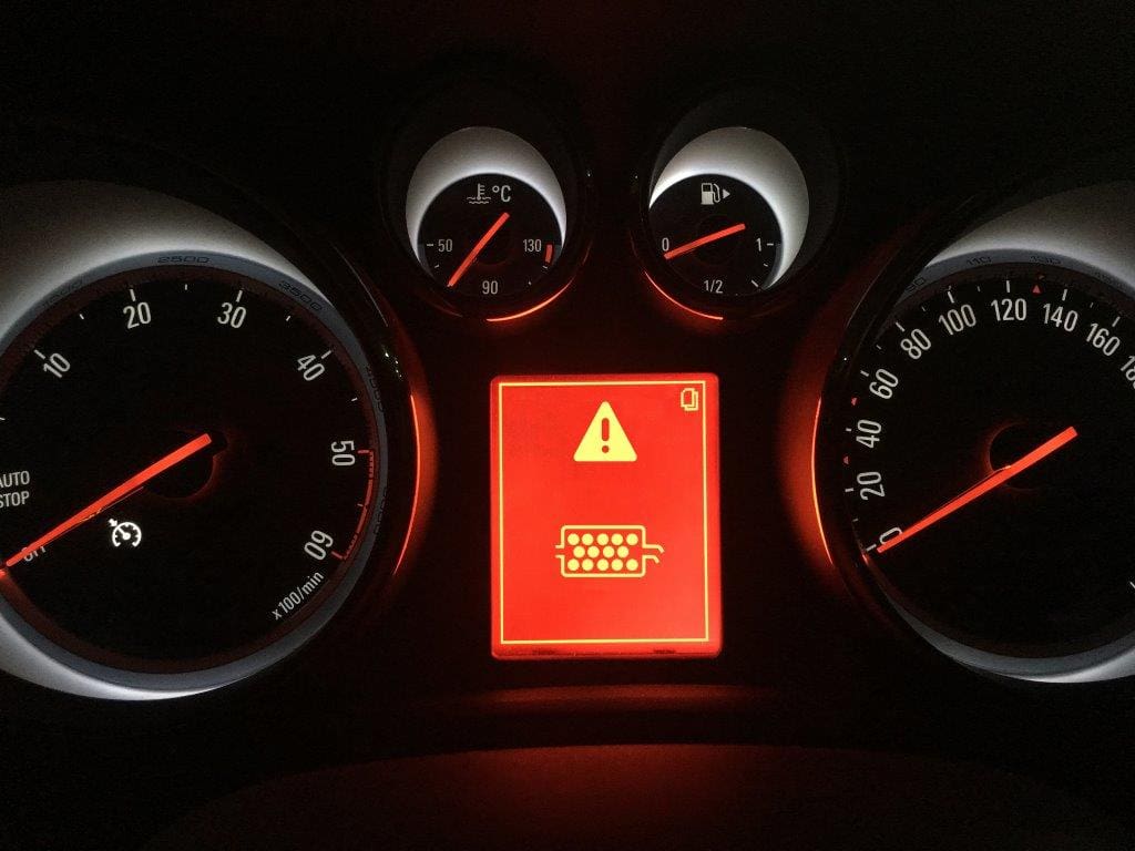 Diesel filter warning light