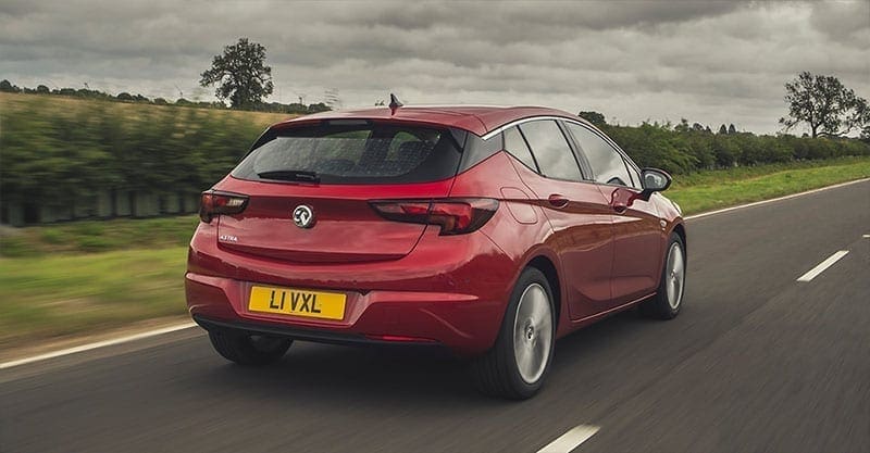 Vauxhall Astra being driven on a road