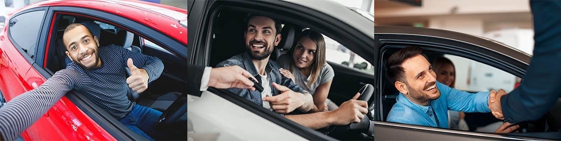 several people in their new cars