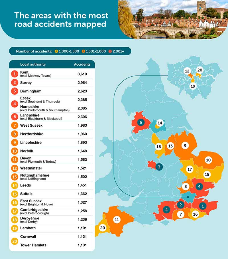Dangerous road areas mapped