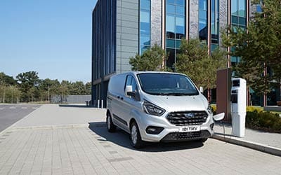 Hybrid van parked up