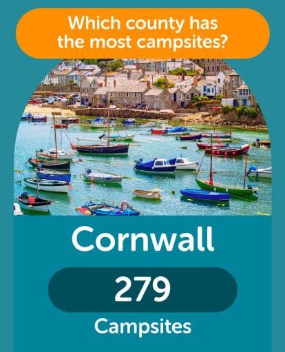 Cornwall the most campsites